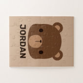 Kute Little Brown Beer met persoonlijke naam Legpuzzel (Horizontaal)