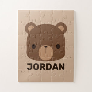Kute Little Brown Beer met persoonlijke naam Legpuzzel