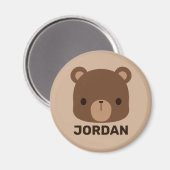 Kute Little Brown Beer met persoonlijke naam Magneet (Voorkant / Achterkant)