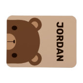 Kute Little Brown Beer met persoonlijke naam Magneet (Horizontaal)