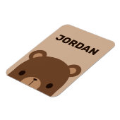 Kute Little Brown Beer met persoonlijke naam Magneet (Linkerzijde)