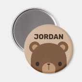 Kute Little Brown Beer met persoonlijke naam Magneet (Voorkant / Achterkant)