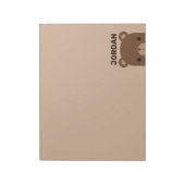 Kute Little Brown Beer met persoonlijke naam Notitieblok (Linkerzijde)