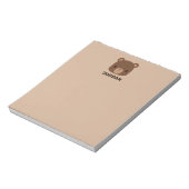 Kute Little Brown Beer met persoonlijke naam Notitieblok (Linkerzijde)