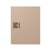 Kute Little Brown Beer met persoonlijke naam Notitieblok (Linkerzijde)
