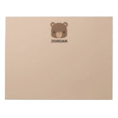 Kute Little Brown Beer met persoonlijke naam Notitieblok (Voorkant)