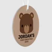 Kute Little Brown Beer met persoonlijke naam Ornament (voorkant)