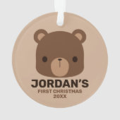Kute Little Brown Beer met persoonlijke naam Ornament (achterkant)