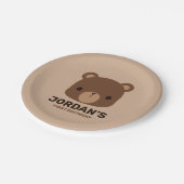 Kute Little Brown Beer met persoonlijke naam Papieren Bordje (Gekanteld)