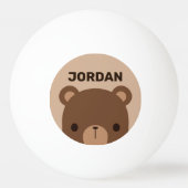 Kute Little Brown Beer met persoonlijke naam Pingpongbal (Achterkant)