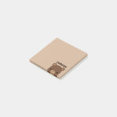 Kute Little Brown Beer met persoonlijke naam Post-it® Notes (Schuin)