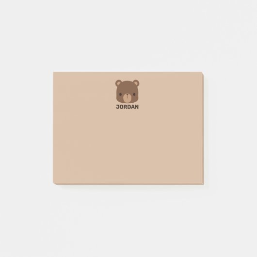 Kute Little Brown Beer met persoonlijke naam Post-it® Notes (Voorkant)