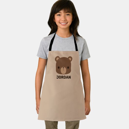 Kute Little Brown Beer met persoonlijke naam Schort (Insitu)
