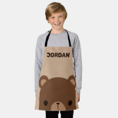 Kute Little Brown Beer met persoonlijke naam Schort (Gedragen)