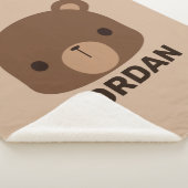 Kute Little Brown Beer met persoonlijke naam Sherpa Deken (3/4)