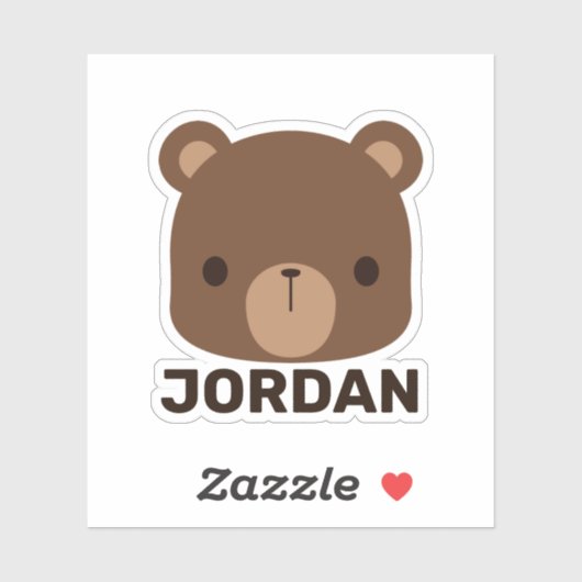 Kute Little Brown Beer met persoonlijke naam Sticker (Vel)