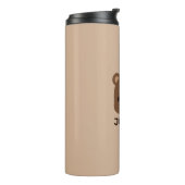 Kute Little Brown Beer met persoonlijke naam Thermosbeker (Gedraaid links)
