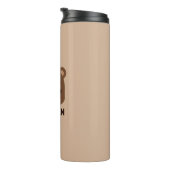 Kute Little Brown Beer met persoonlijke naam Thermosbeker (Geroteerd rechts)