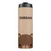 Kute Little Brown Beer met persoonlijke naam Thermosbeker (Voorkant)