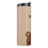 Kute Little Brown Beer met persoonlijke naam Thermosbeker (Gedraaid links)