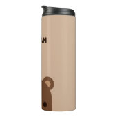 Kute Little Brown Beer met persoonlijke naam Thermosbeker (Geroteerd rechts)