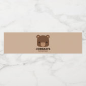 Kute Little Brown Beer met persoonlijke naam Waterfles Etiket (Enkel label)