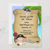 Kute Little Buccaneer ~ Pirate Boy's 1st Birthday Kaart (Achterkant)
