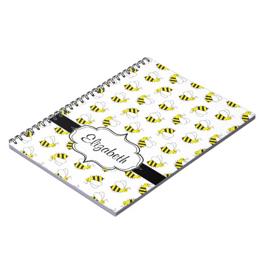 Kute Little Bumble Bee Pattern Notitieboek (Linkerzijde)