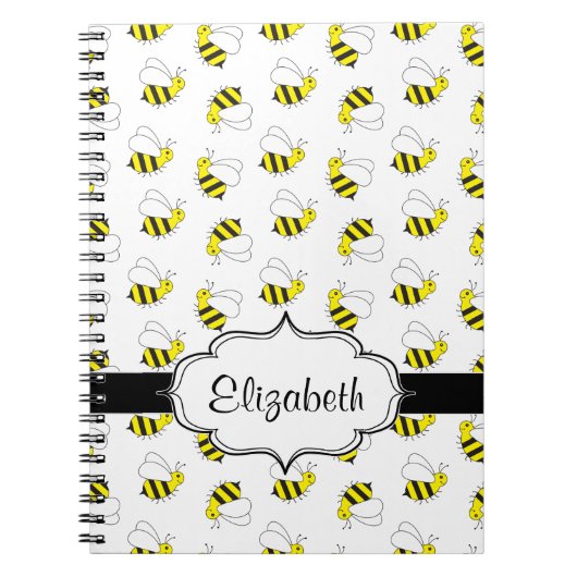 Kute Little Bumble Bee Pattern Notitieboek (Voorkant)
