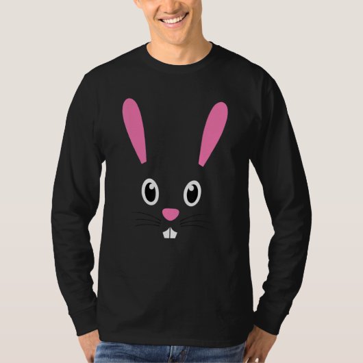 Kute Little Bunny Face Funny Easter Day for Girls T-shirt (Voorkant)
