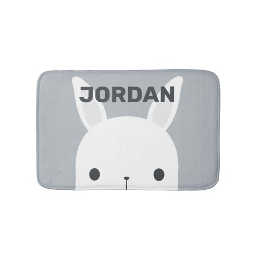 Kute Little Bunny Rabbit met persoonlijke naam Badmat (Voorkant)