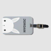 Kute Little Bunny Rabbit met persoonlijke naam Bagagelabel (Voorkant (horizontaal))