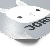 Kute Little Bunny Rabbit met persoonlijke naam Foto Afdruk (Hoek)