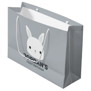 Kute Little Bunny Rabbit met persoonlijke naam Groot Cadeauzakje