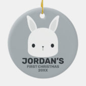 Kute Little Bunny Rabbit met persoonlijke naam Keramisch Ornament (Achterkant)