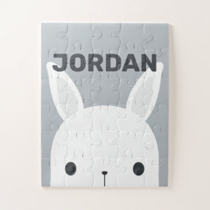 Kute Little Bunny Rabbit met persoonlijke naam Legpuzzel