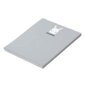 Kute Little Bunny Rabbit met persoonlijke naam Notitieblok (Linkerzijde)