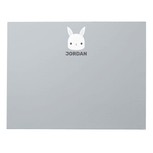 Kute Little Bunny Rabbit met persoonlijke naam Notitieblok (Voorkant)