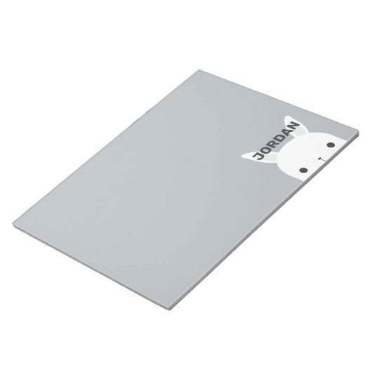 Kute Little Bunny Rabbit met persoonlijke naam Notitieblok (Schuin)