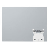 Kute Little Bunny Rabbit met persoonlijke naam Notitieblok (Voorkant)