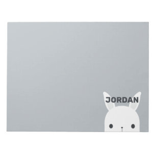 Kute Little Bunny Rabbit met persoonlijke naam Notitieblok