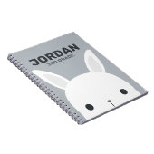 Kute Little Bunny Rabbit met persoonlijke naam Notitieboek (Rechterzijde)
