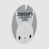 Kute Little Bunny Rabbit met persoonlijke naam Ornament (voorkant)