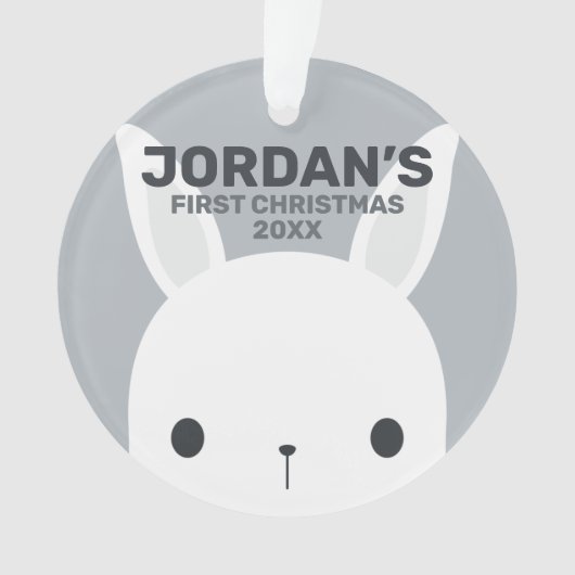 Kute Little Bunny Rabbit met persoonlijke naam Ornament (voorkant)