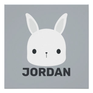 Kute Little Bunny Rabbit met persoonlijke naam Perfect Poster
