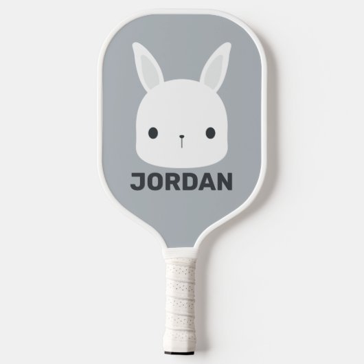 Kute Little Bunny Rabbit met persoonlijke naam Pickleball Paddle (Achterkant)