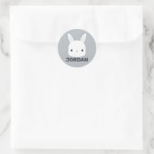 Kute Little Bunny Rabbit met persoonlijke naam Ronde Sticker (Tas)