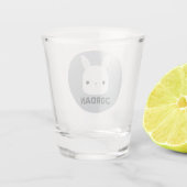 Kute Little Bunny Rabbit met persoonlijke naam Shot Glas (Achterkant)