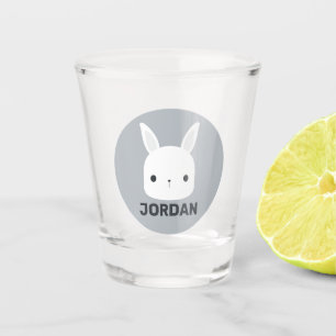 Kute Little Bunny Rabbit met persoonlijke naam Shot Glas