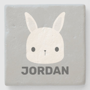 Kute Little Bunny Rabbit met persoonlijke naam Stenen Onderzetter